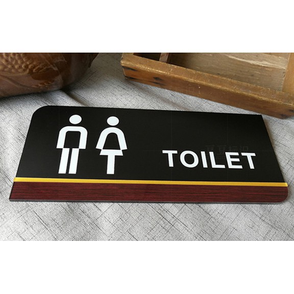 【預購】男女共用廁所告示牌，洗手間廁所盥洗室標示牌，廁所標誌指示牌，壓克力WC高檔創意可愛男女化妝室Toilet掛牌