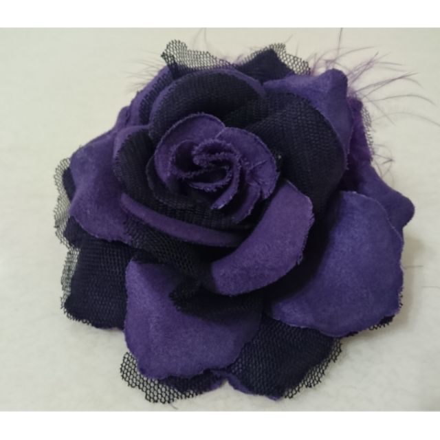 新娘頭飾/深紫黑色造型花朵髮飾