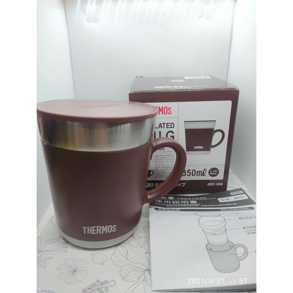 全新 THERMOS膳魔師  不鏽鋼真空保溫杯350ml(JDC-350/351)保溫瓶 冰壩杯 辦公杯 咖啡杯