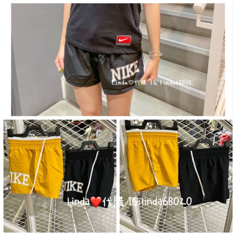 Linda❤️代購 ⚠️ NIKE 女 短褲 Dri-Fit 運動 透氣 內裡 DQ6361 黑010 芥末黃752