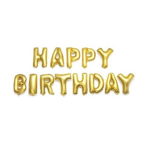 【CHL】生日必備 慶祝 慶生 驚喜 派對裝飾 16寸 鋁膜氣球 金色 HAPPY BIRTHDAY 造型氣球 字母氣球