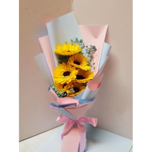 畢業花束7朵向日葵畢業熊畢業典禮幼稚園 蝦皮購物