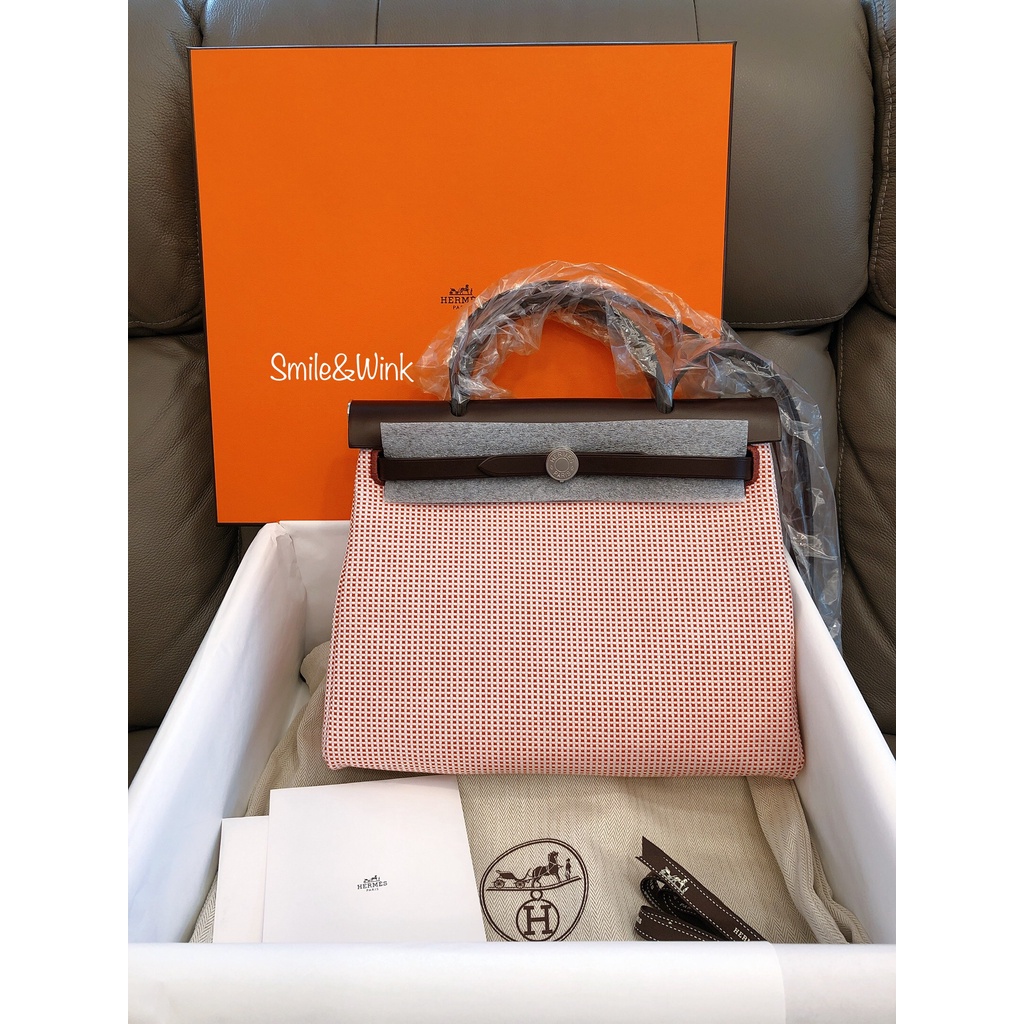 Smile&amp;Wink歐洲精品代購✈️全新正品 Hermes Herbag 31 限量版 編織格紋 愛馬仕現貨 台北面交