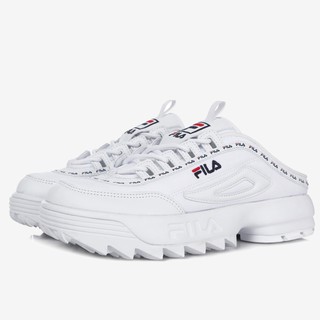 pink and white fila shoes