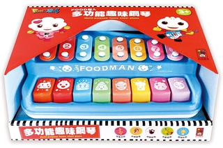 ✨現貨✨《風車》多功能趣味鋼琴(藍)：FOOD超人⭐️樂樂童書⭐️