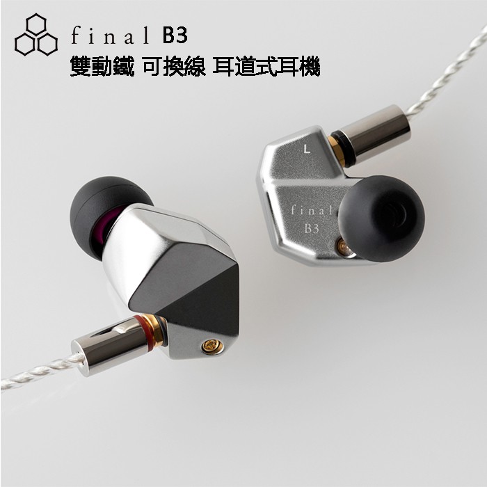 [final台灣授權經銷] 日本 Final B3 雙動鐵 可換線 耳道式耳機 公司貨兩年保固