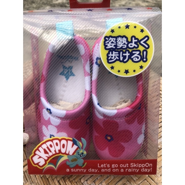 9成新 日本SkippOn 兒童休閒機能鞋 ISEAL VU系列 〈北歐花朵〉14cm