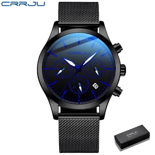 CRRJU 不銹鋼男士運動手錶 日本進口夜光防水精工機芯 2288G