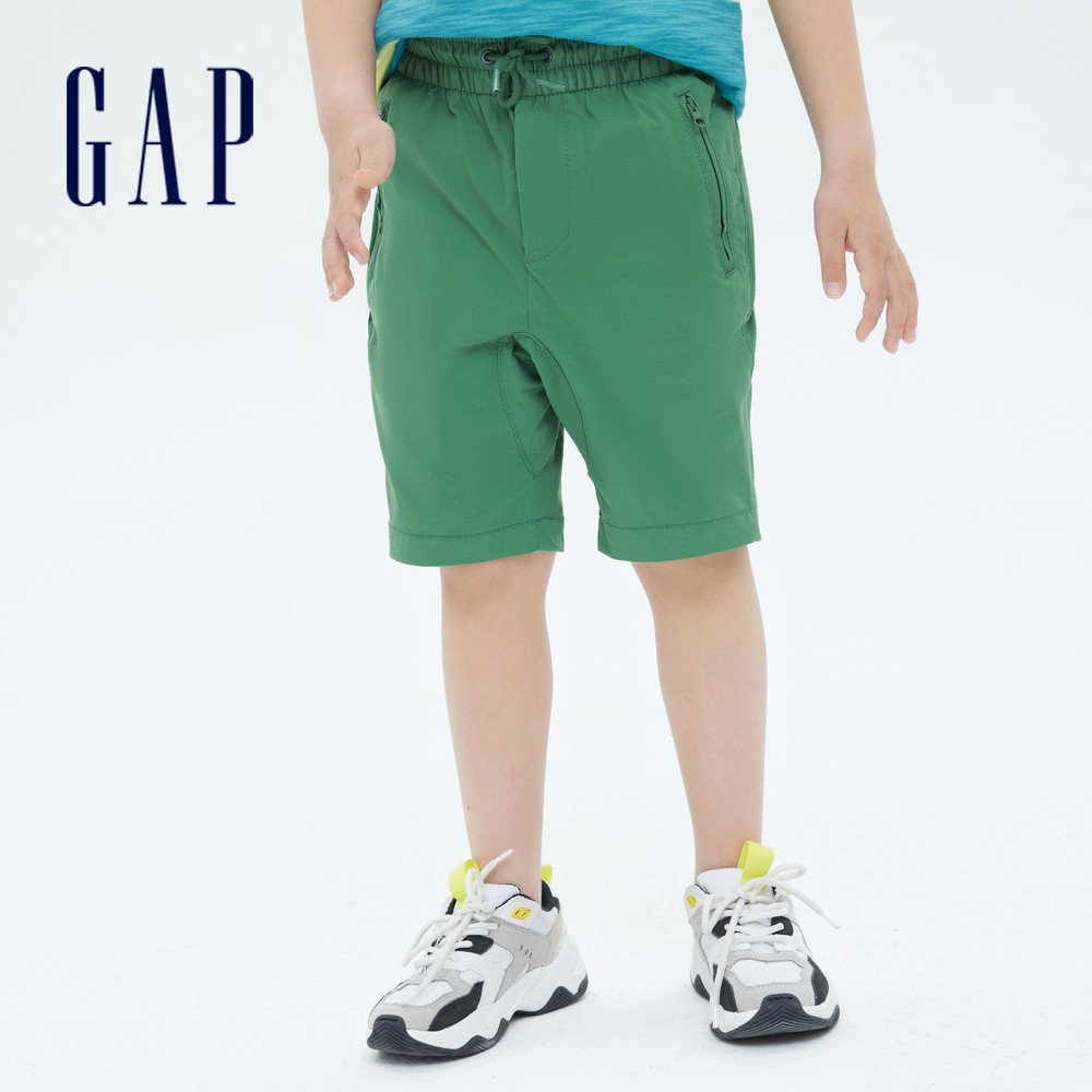 Gap 男童裝 工裝鬆緊直筒短褲-綠色(682045)