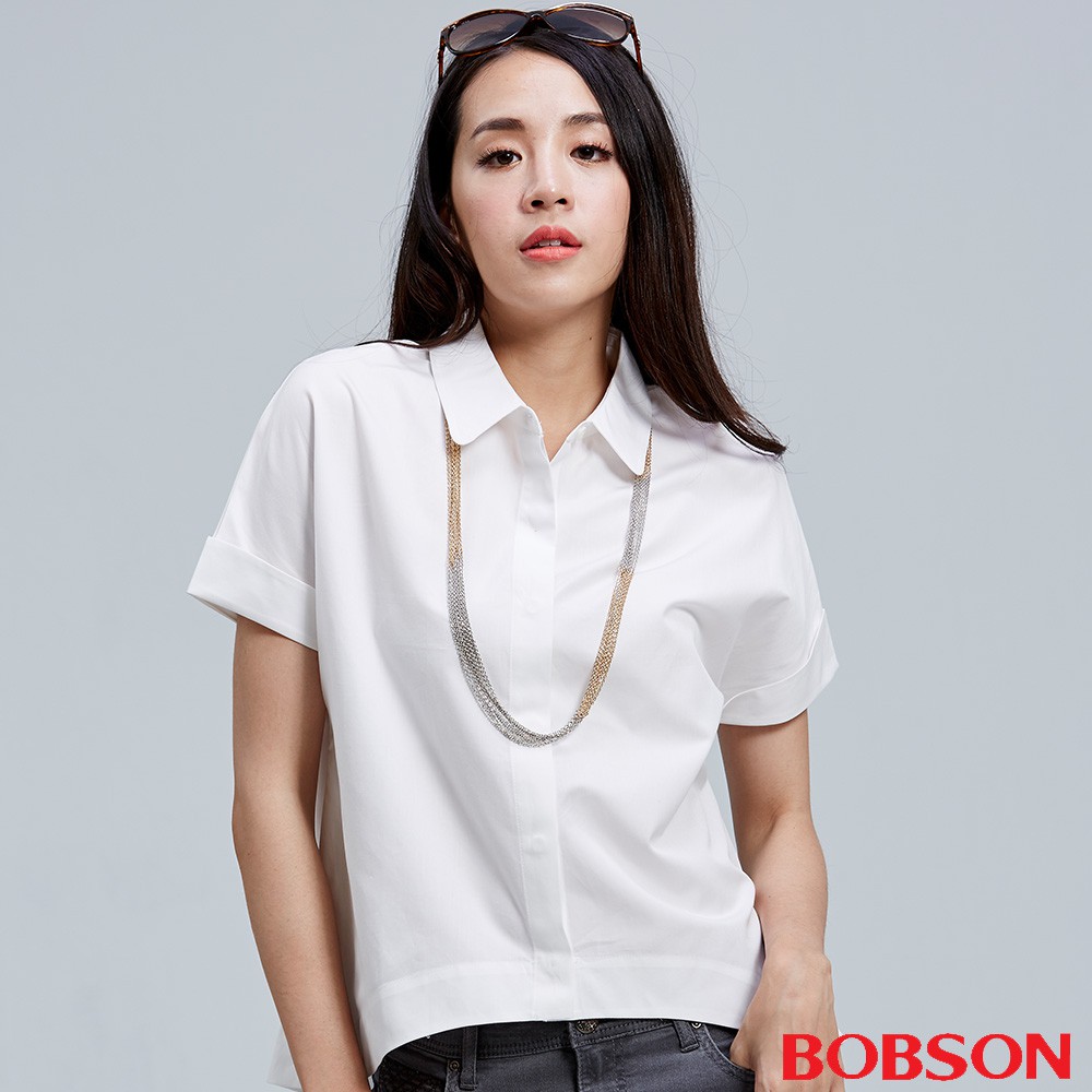 BOBSON 女款連袖寬版襯衫(26126-80)