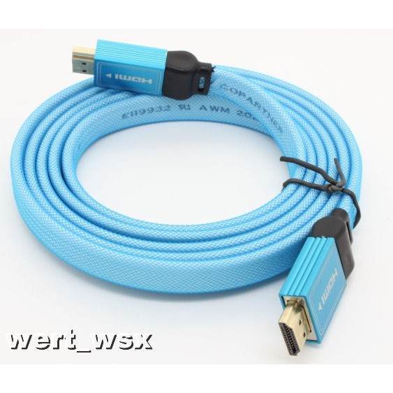 HDMI 公 to HDMI 公 - 1.5米 高品質 純銅 鍍金端子 - 1.4版 HDMI 高清 扁線 支持3D