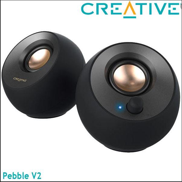 Creative 創新未來 Pebble V2 2.0 桌上型喇叭(黑)/有線