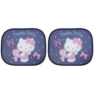 車之嚴選 cars go 汽車用品【PKTD015B-14】Hello Kitty 蝴蝶結好友 側窗遮陽板 隔熱小圓弧