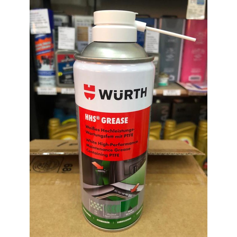 單買區【WURTH 福士】HHS GREASE、濕性潤滑劑、噴式霧鏈條油、400ML/罐【Art.0893 106 7】