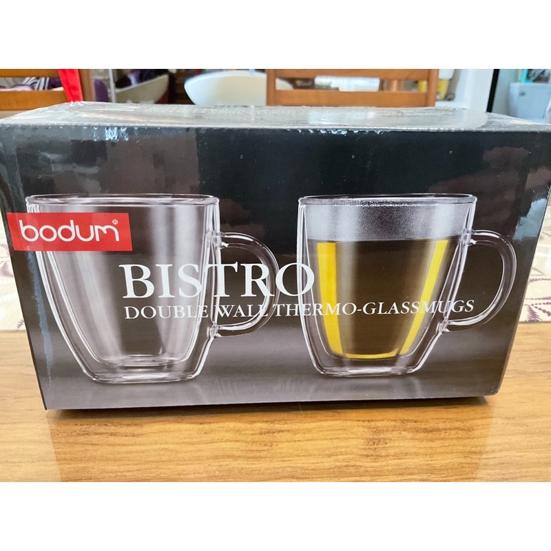 Bodum BISTRO 附把雙層隔熱玻璃杯 300CC (一組2入）