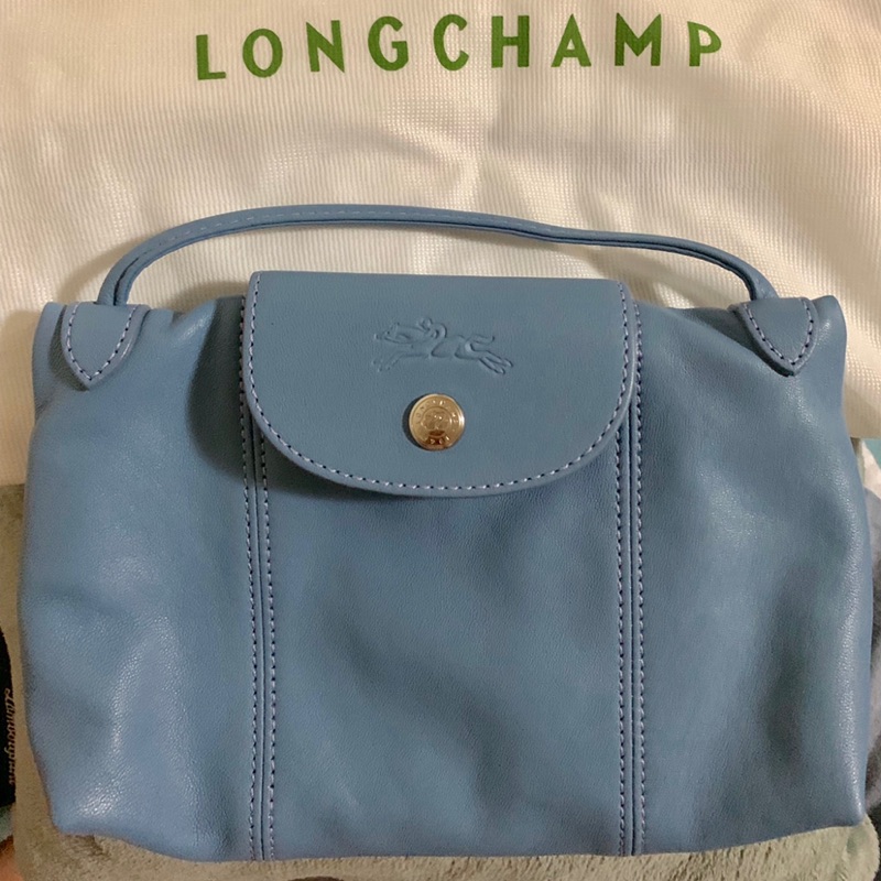 Longchamp小羊皮郵差包
