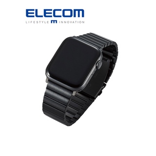 【日本ELECOM】 金屬不銹鋼錶帶Apple Watch 45/44/42mm 黑