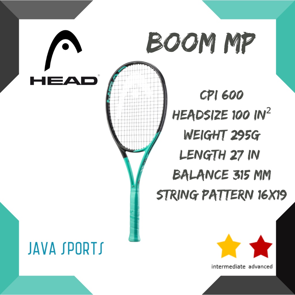 Head BOOM MP 中級高級網球拍 295g 100 in2