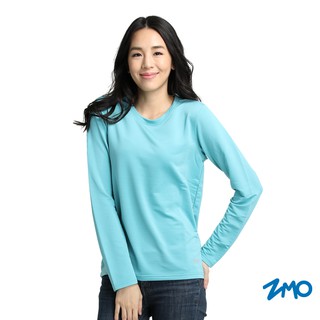 【ZMO】女輕暖貼身長袖上衣- 藍綠