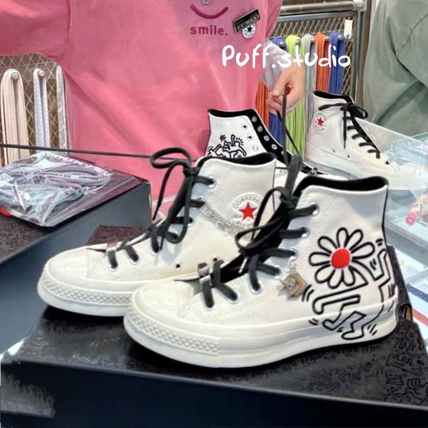 新品預購Converse Chuck 70 x Keith Haring 聯名白黑帆布鞋休閒鞋171858C | 蝦皮購物