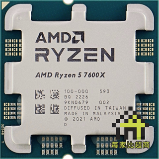 AMD Ryzen 5 7600X R5-7600X AM5 4.7GHz 6核心 中央處理器 無附風扇 【每家比】