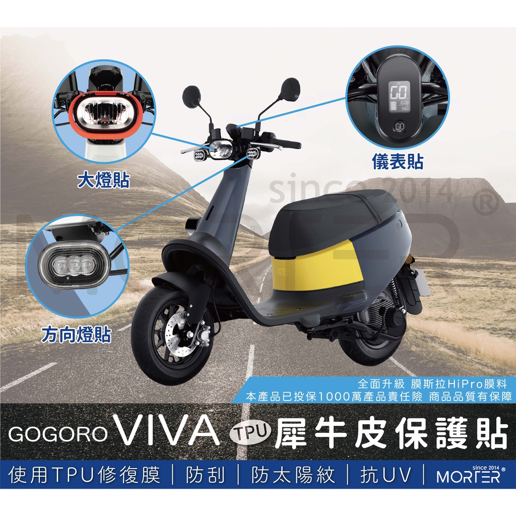 ˋˋ MorTer ˊˊGOGORO VIVA TPU 犀牛皮 保護貼 螢幕 儀表貼 大燈貼 方向燈貼 GOGORO4