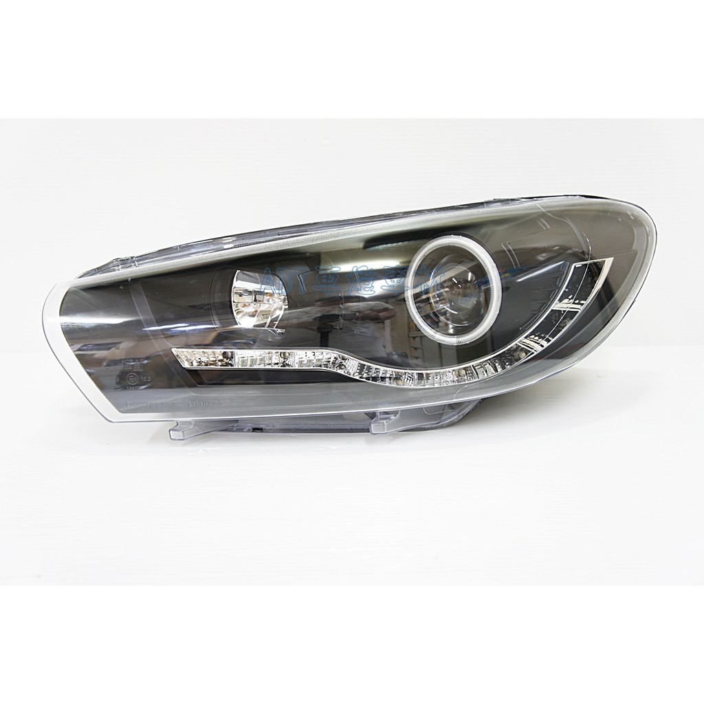 K.A.M. VW SCIROCCO R8日行燈 LED光圈LED光條魚眼黑底大燈+白光HID一套