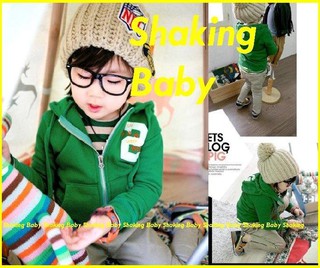 '''☆妞妞樂Shaking Baby童裝☆''' 精品韓版綠色繡字刷毛連帽外套 現貨