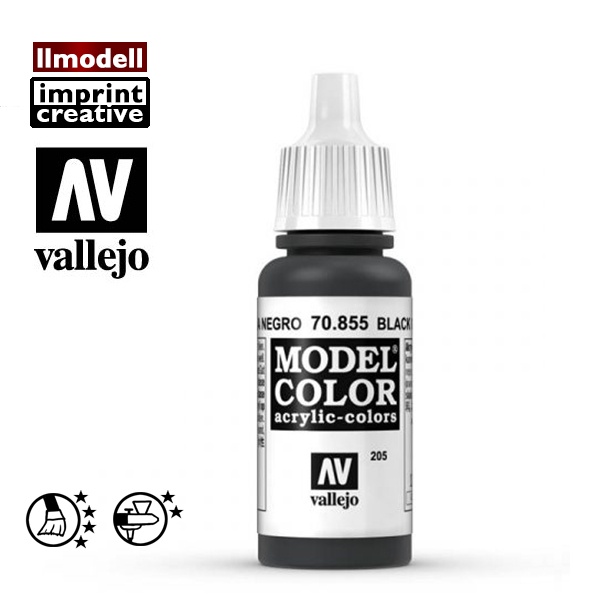 AV Vallejo 釉黑色 70855 Black Glaze 釉光黑色 亮光澤黑色 模型漆鋼彈水性漆壓克力顏料西班牙