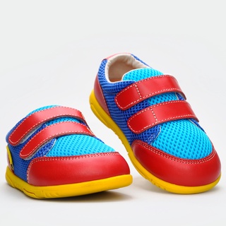 【be*U 手工鞋】紅藍運動網布 真皮數位童鞋(13.5~19.3公分) | MIT 手工鞋 皮鞋 訂做鞋