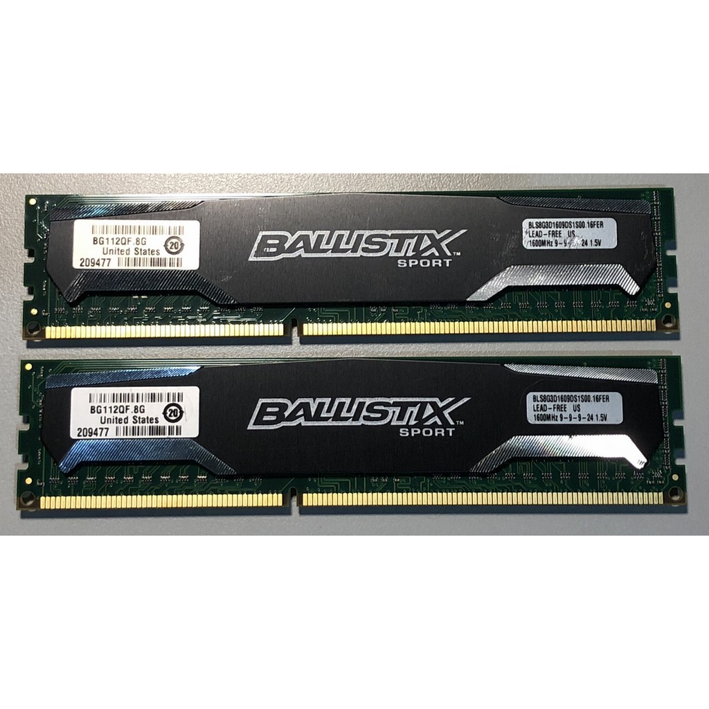 美光Crucial Ballistix Sport 8GB DDR3-1600 UDIMM /桌上型記憶體