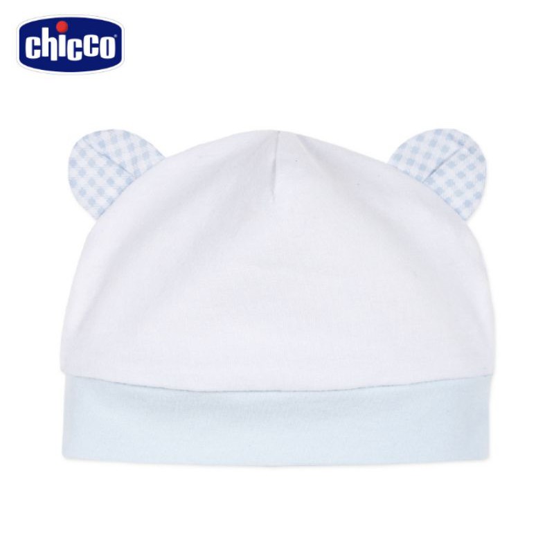 全新-Chicco 新生兒 嬰兒 男嬰男寶藍色熊耳帽