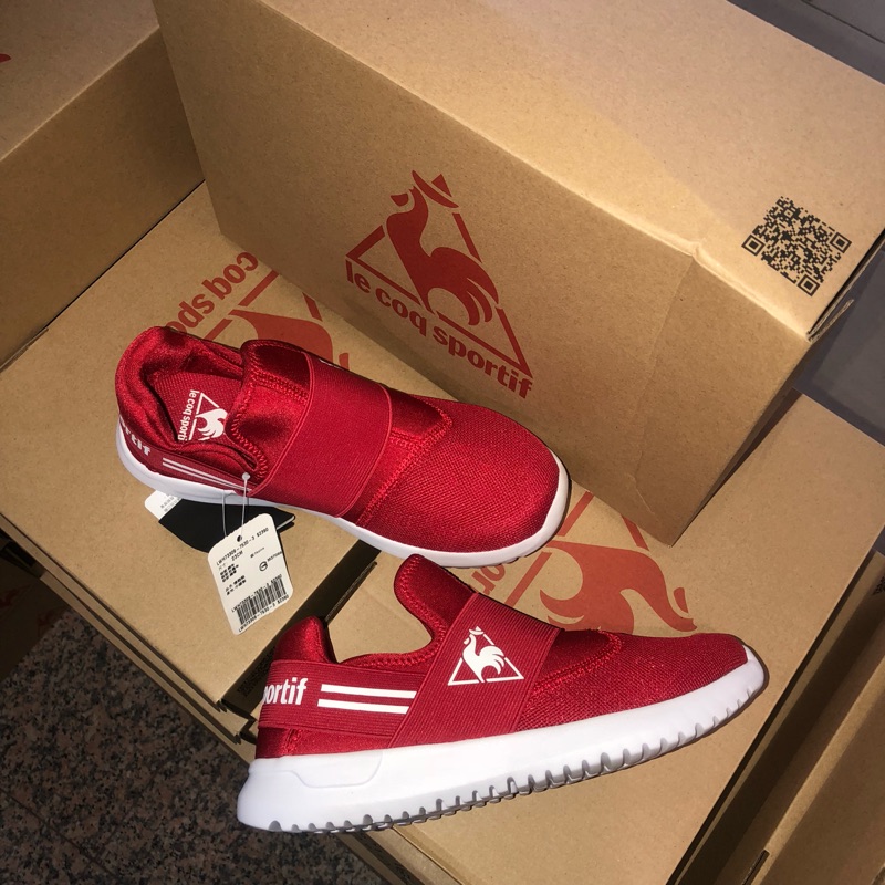 限時優惠！公雞 le coq sportif 全紅 紅 白 襪套 慢跑鞋 休閒鞋 男 輕量