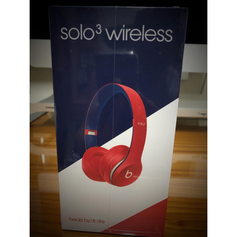 全新未拆封Beats Solo3 Wireless 頭戴式耳機 - Club Collection - 紅藍配色
