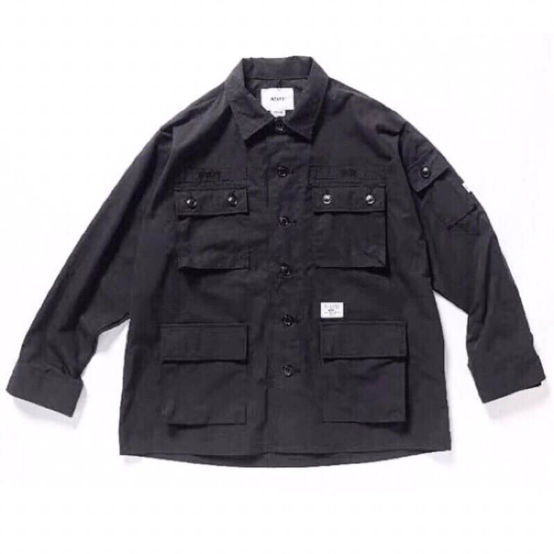 18SS Wtaps Jungle LS Shirt Copo 長袖襯衫薄外套軍裝軍襯黑色| 蝦皮購物
