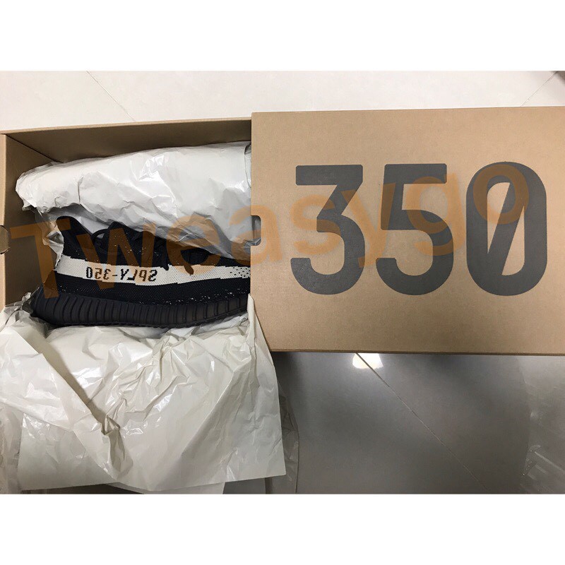 US8 ADIDAS YEEZY BOOST 350 V2 黑白 BY1604