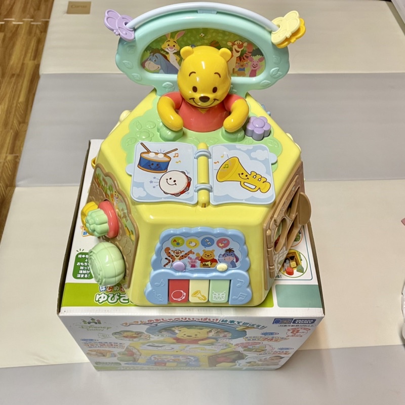 【TAKARA TOMY】維尼音樂益智盒 七面遊戲機(迪士尼 幼兒) 7成新