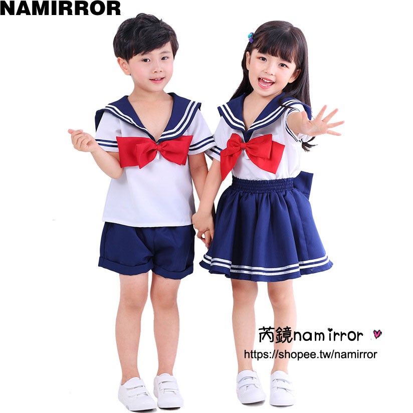 兒童學院風制服套裝演出服海軍領日系水手服男童女童幼稚園小朋友cosplay水兵戰士服裝 蝦皮購物