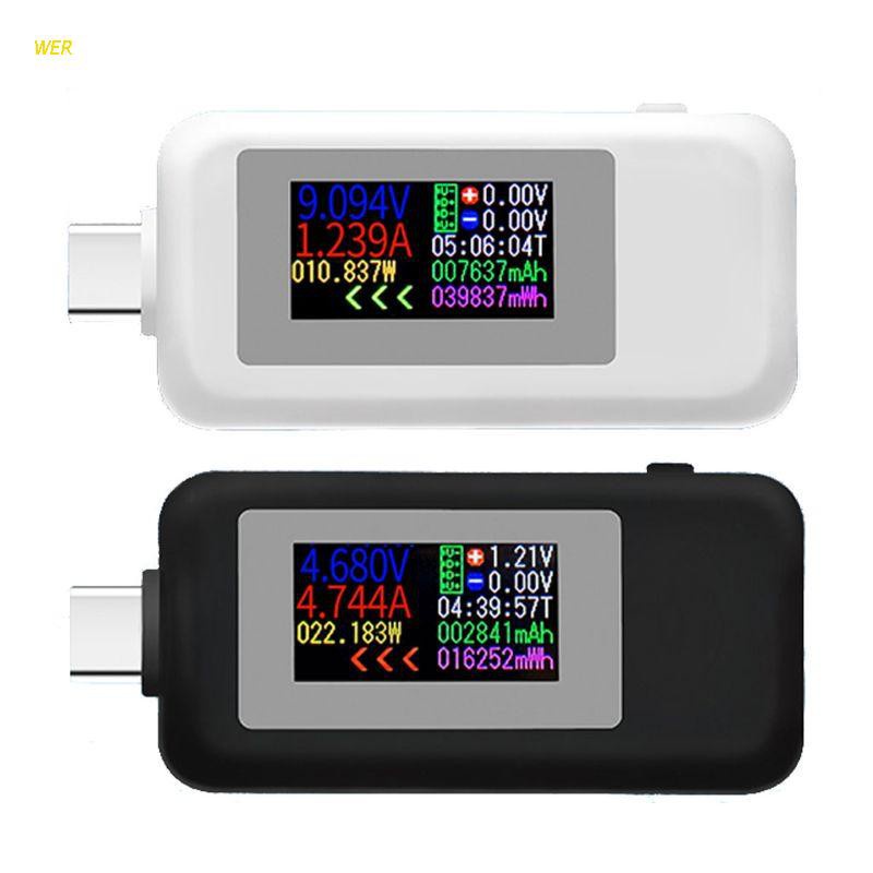 WER KWS-1902C C型彩色顯示屏USB測試電流電壓監測電力儀表