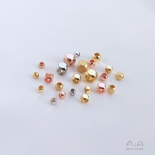 宏雲Hongyun-Ala---保色18K鍍金白金啞金色小方珠散珠方形珠diy珍珠水晶玉石隔珠配件