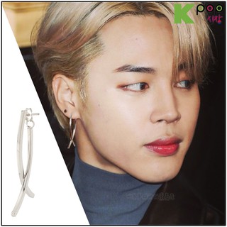 ❌免運❌ 樸智旻同款 正韓耳環 ASMAMA 防彈少年團 BTS Jimin 智旻 同款交叉弧形韓國純銀耳環 韓國耳環