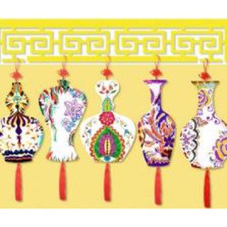 手繪白底填色硬卡紙花瓶白胚花瓶DIY-5入/蝶古巴特 Decoupage 花瓶DIY《蝶古巴特之冠均賣場》DIY手作美勞