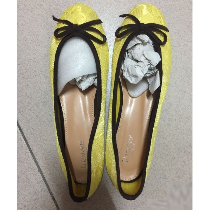 ✈✈ L'AMOUR 平底娃娃鞋 (黃色) ✈✈