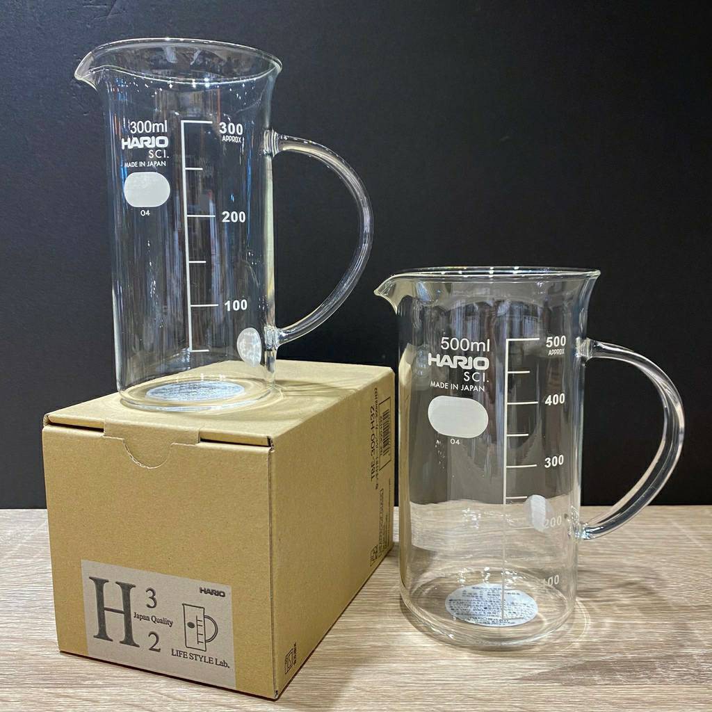 【沐湛伍零貳】日本製 HARIO 燒杯款 玻璃下壺 實驗室燒杯 300ml / 500ml