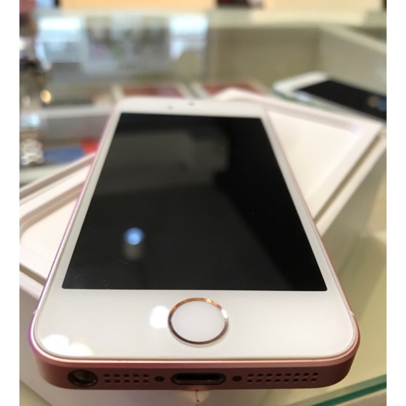 已換良機9.999成新iPhone se 16g玫瑰金 保固到2017/9盒裝配件全=999