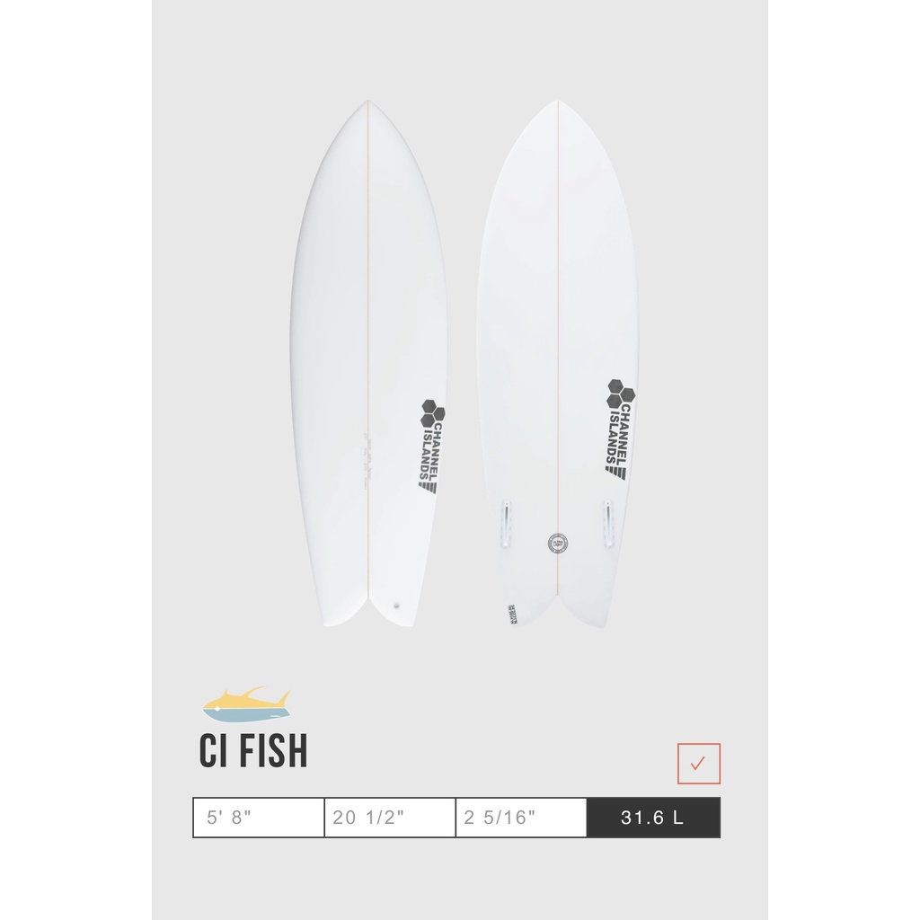 不用出國帶板 已經是出清價Channel Islands Surfboards Ci衝浪板 FISH 5.8'' 5.6