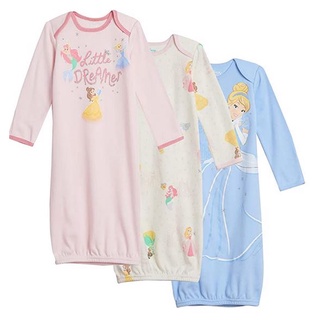 預購 ❤️正版❤️ 美國迪士尼 公主 嬰兒 睡袋 防踢被 連身衣 0-6m 女童睡袍三入組 灰姑娘 小美人魚