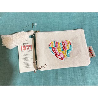 絕版 禮物*可口可樂日本限定 coca-cola 1971 限量版刺繡零錢包 帆布包 帆布零錢包