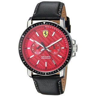 Ferrari 男錶 手錶 法拉利 真皮 錶帶 腕錶 黑 全新正品 twemall