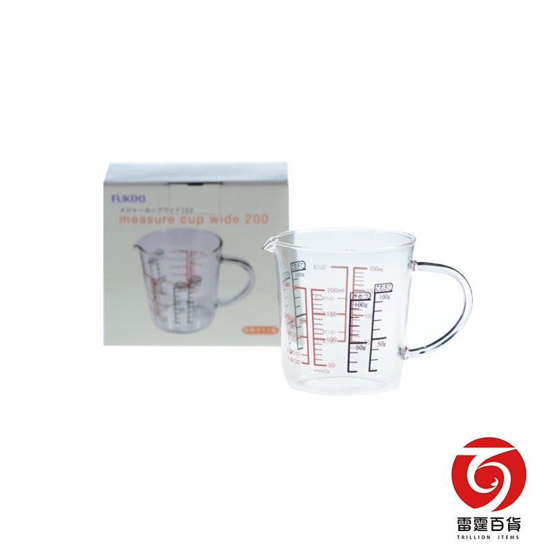 WISH 雷霆百貨 【FUKOO】玻璃小量杯200ML   烘焙用品 FU1103